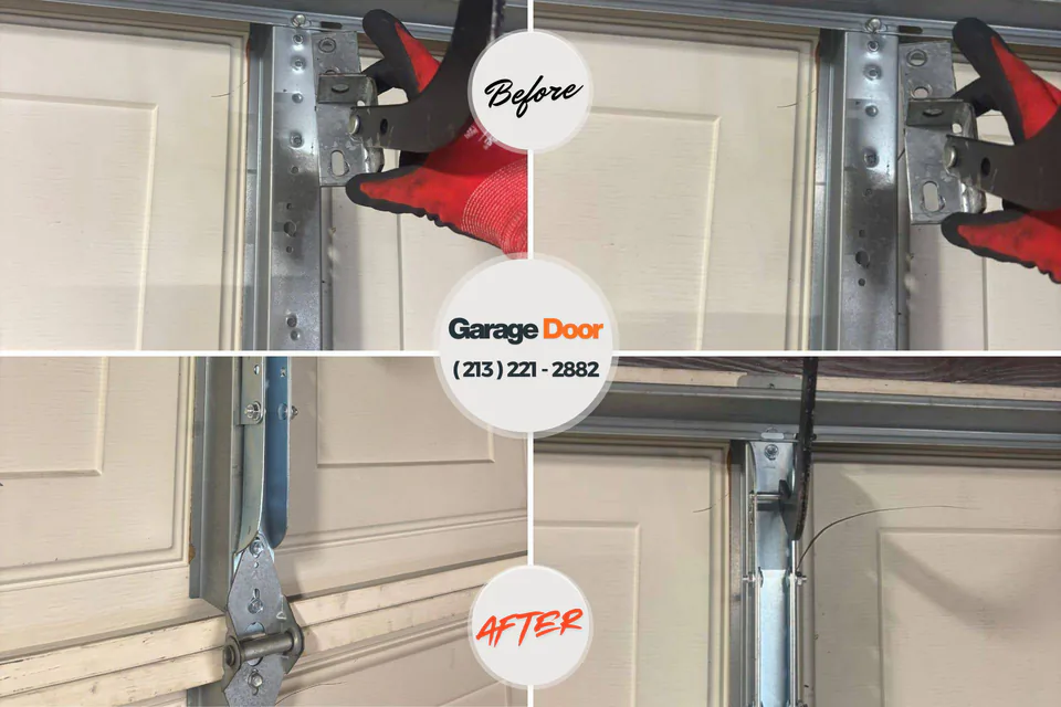 Before and after: garage door repair Eden Isle, LA